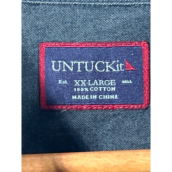UNTUCKit Button Up XXL Gray Long Sleeve Cotton - Picture 6 of 9